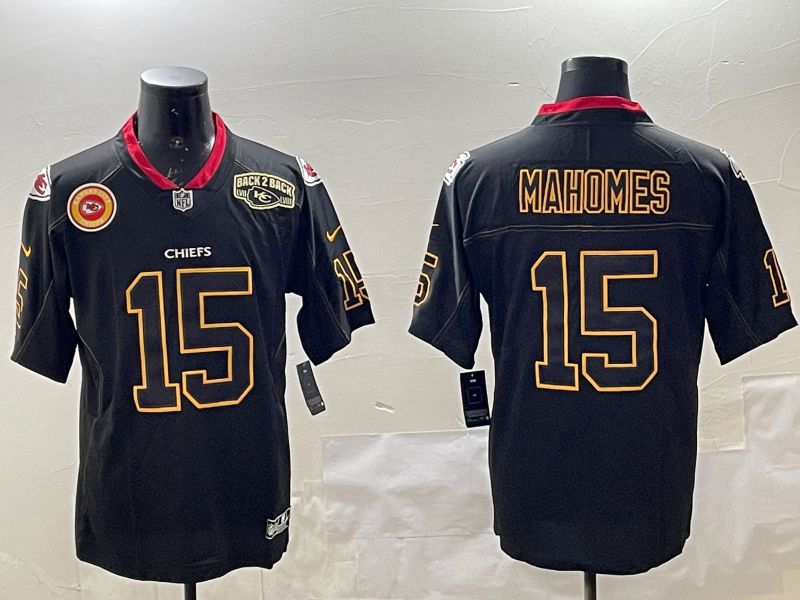 Men Kansas City Chiefs #15 Mahomes Black 2025 Nike Limited NFL Jersey style 6->kansas city chiefs->NFL Jersey